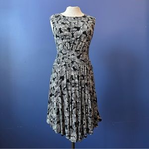 Moulinette Soeur Black White Jersey Cocktail Dress Midi Knee Length Boat…